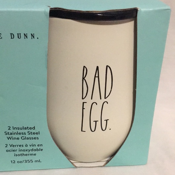 NEW Rae Dunn Good Egg Bad Egg Wine Glasses - Picture 3 of 5
